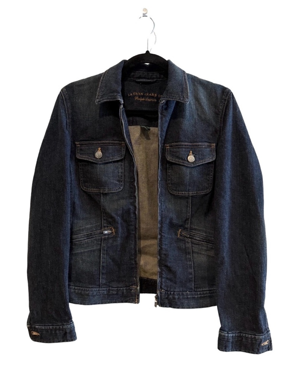 Lauren Jeans Co. Ralph Lauren Dark Denim Zip Jacket